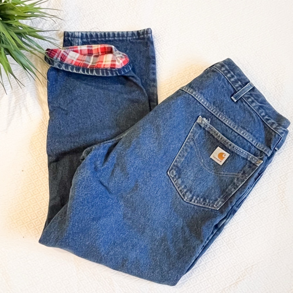 Carhartt Men’s Flannel Lined Relaxed Fit Jeans Size 38 Winter